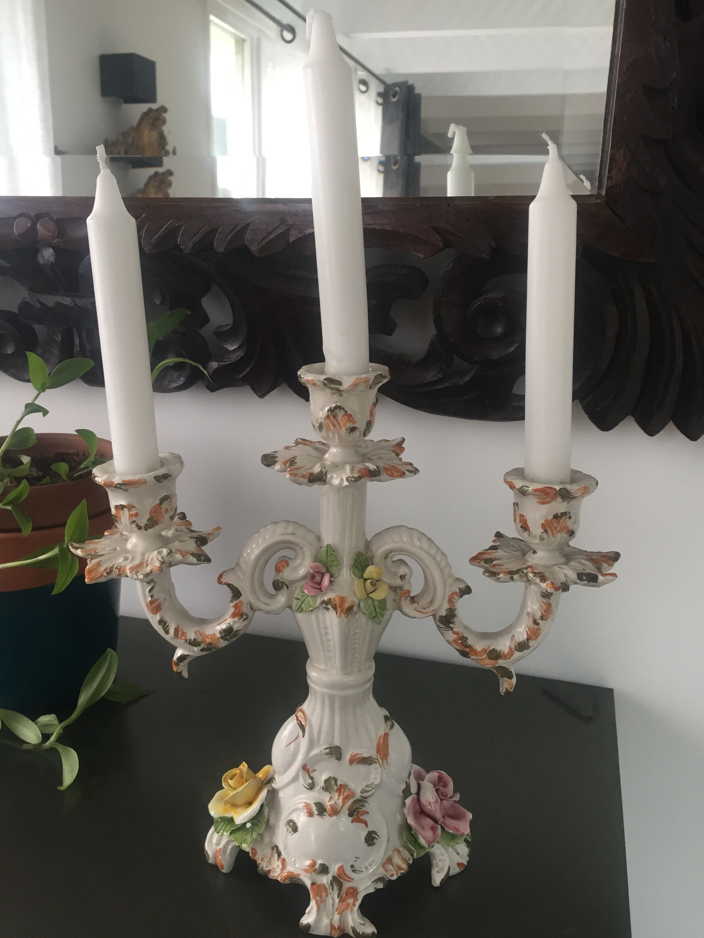 Bougeoir vintage en porcelaine