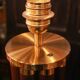 Pair of wooden and brass table lamps, French classic style.