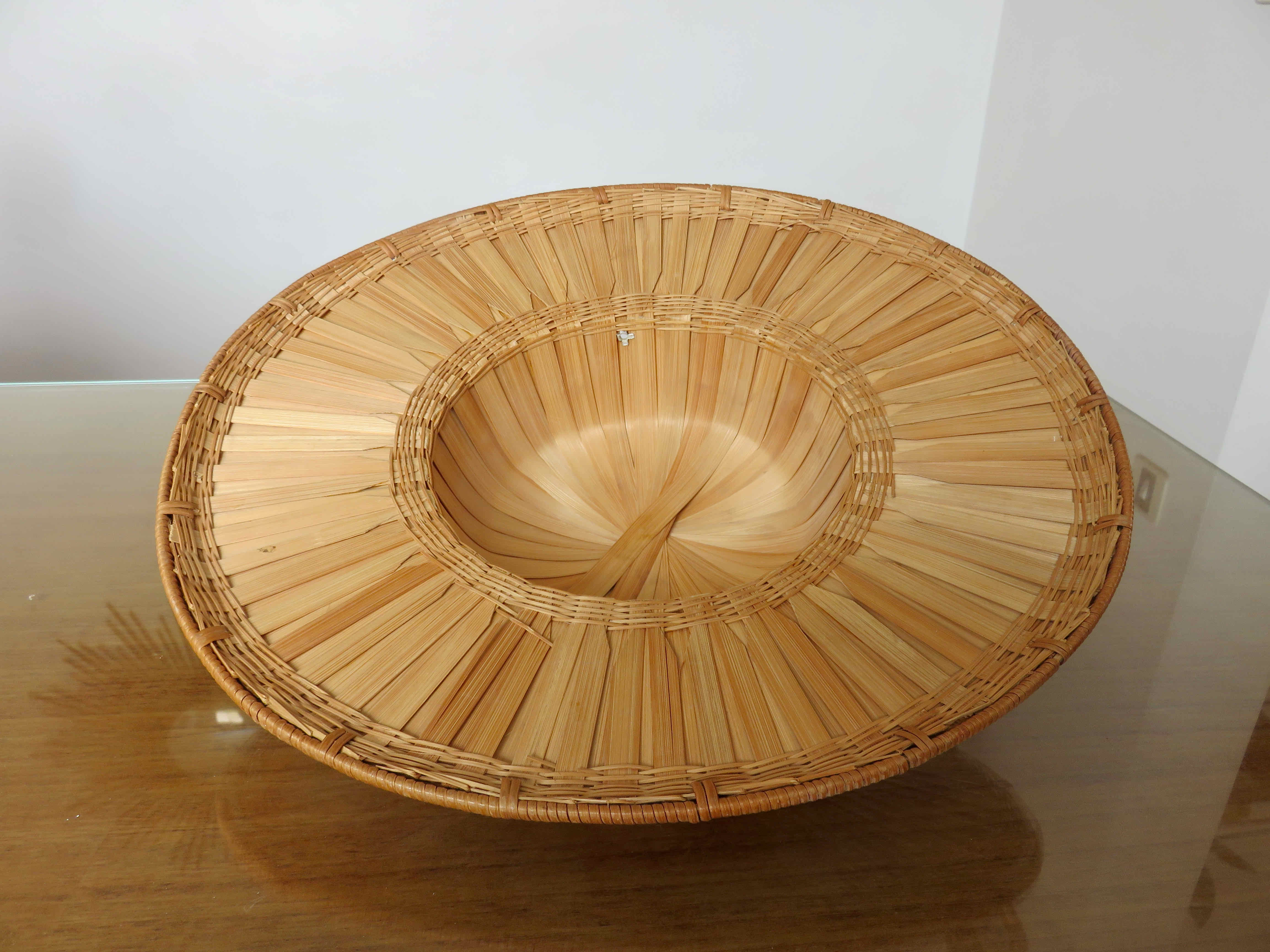 Hat, colonial helmet in bamboo 70s