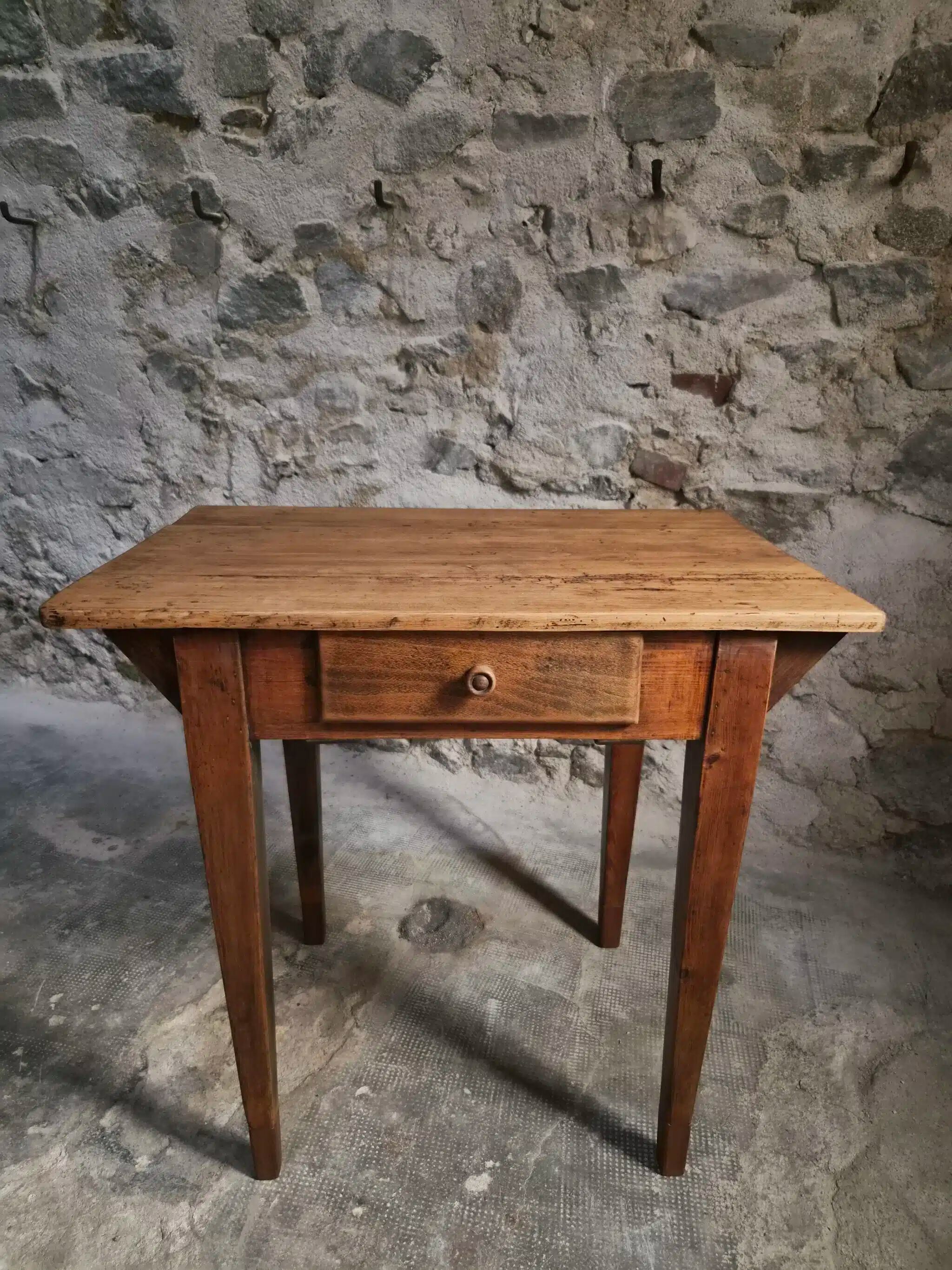 Compact French work table with bistro chair | Table circa 1900 | Chair circa 1950