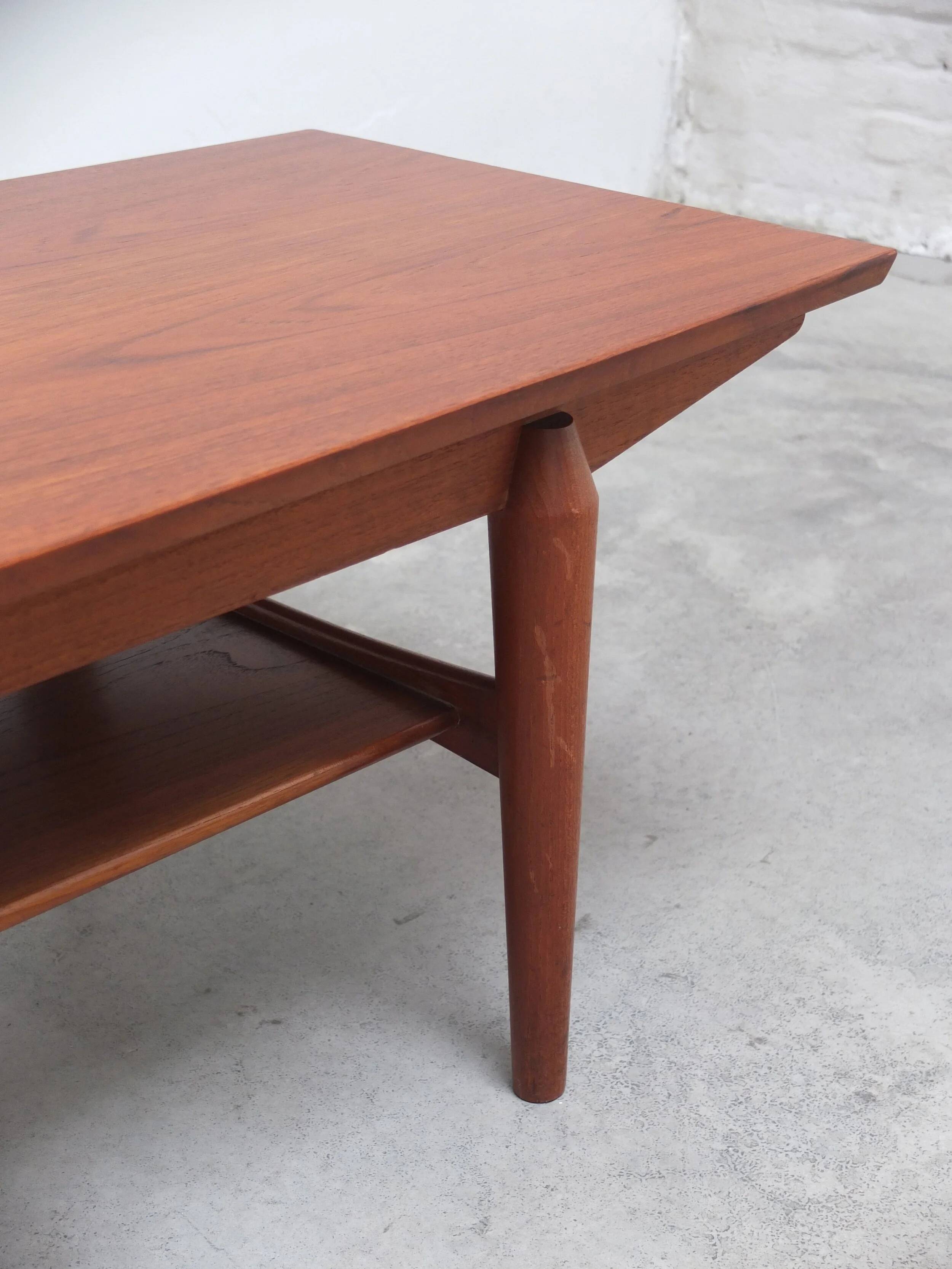 Large coffee table with magazine rack by O.M.F., 1960s
