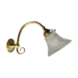Old vintage brass and glass sconce
