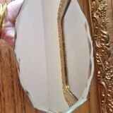 Miroir ancien à poser biseauté velours vintage
