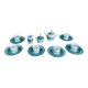 Service en porcelaine turquoise de Kahl, Allemagne, années 1960.