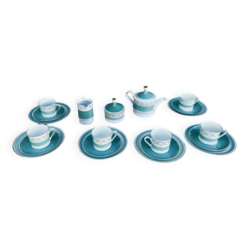 Turquoise porcelain service by Kahl, Germany, 1960s.