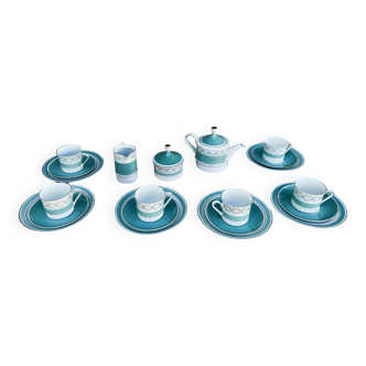 Service en porcelaine turquoise de Kahl, Allemagne, années 1960.