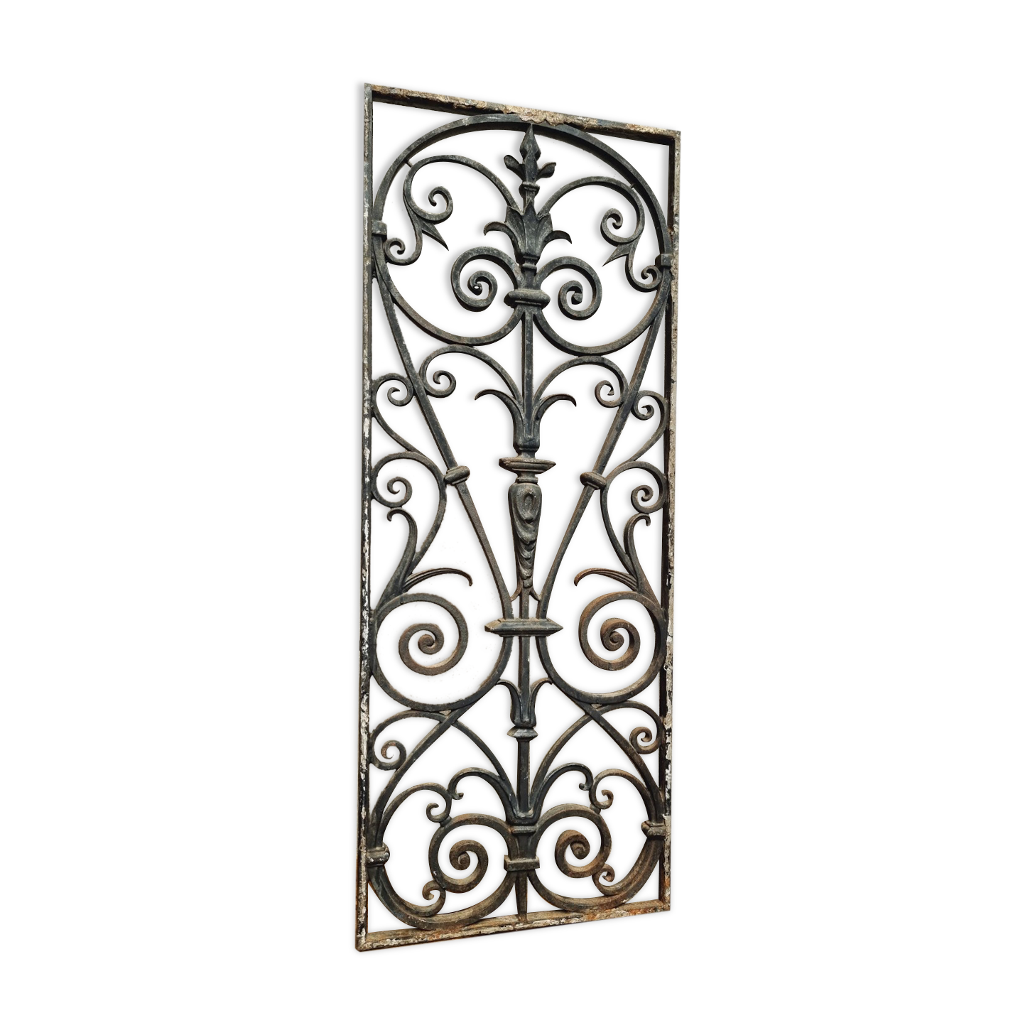 Old iron door grille window grille