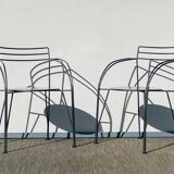 Pair of 'Silver Moon' chairs by Pascal Mourgue - Fermob. Vintage 80s.