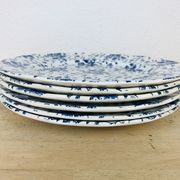 6 English plates blue flowers Royal Tudor Bouquet country style