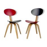 Pair of chairs bow wood no.3 Steiner edition 1950