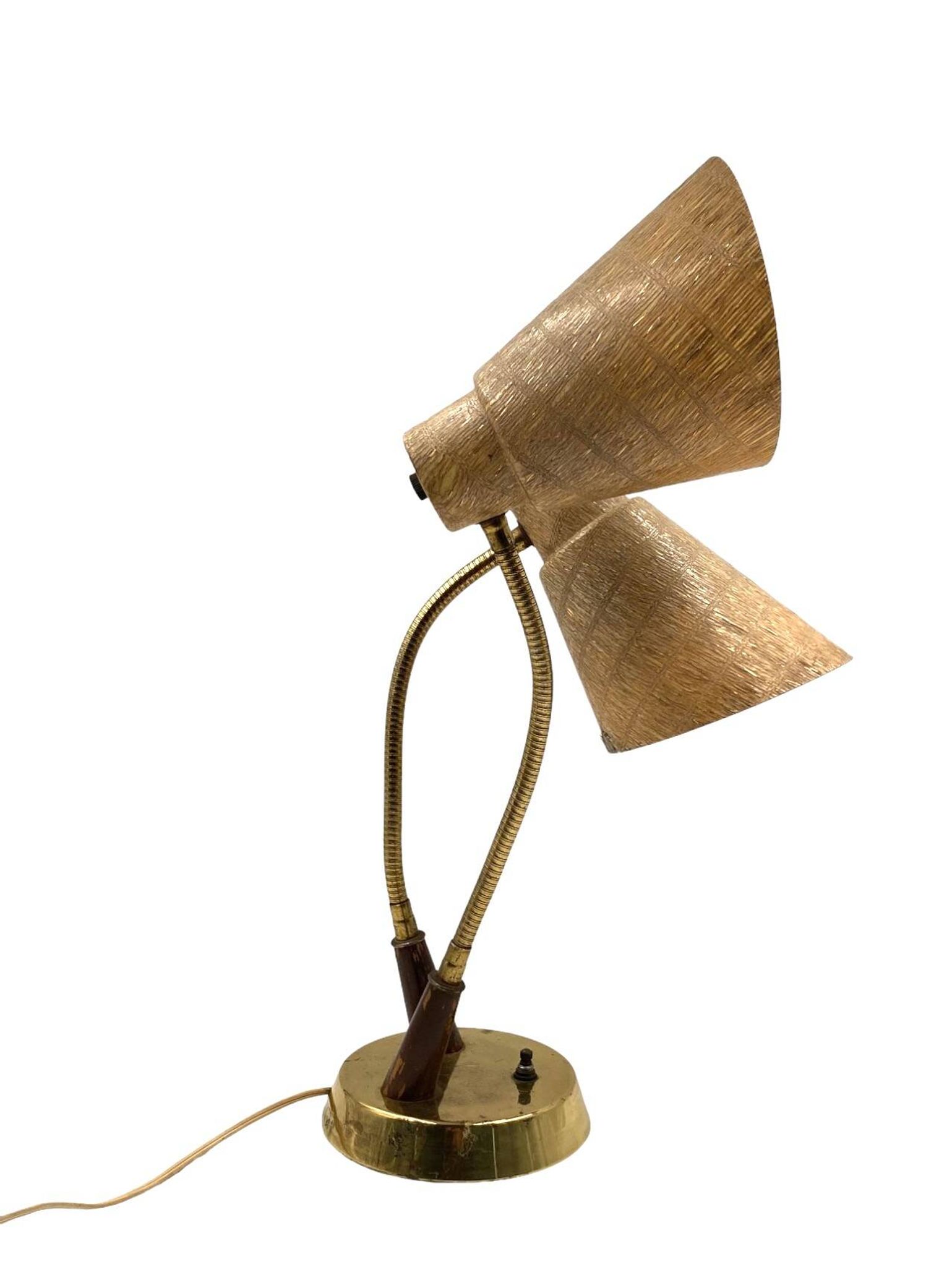 Mid-century modern two lights lamp, France circa 1960