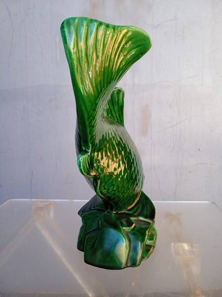 Saint Clement fish in green vintage ceramic