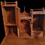 Old bamboo rattan dressing table