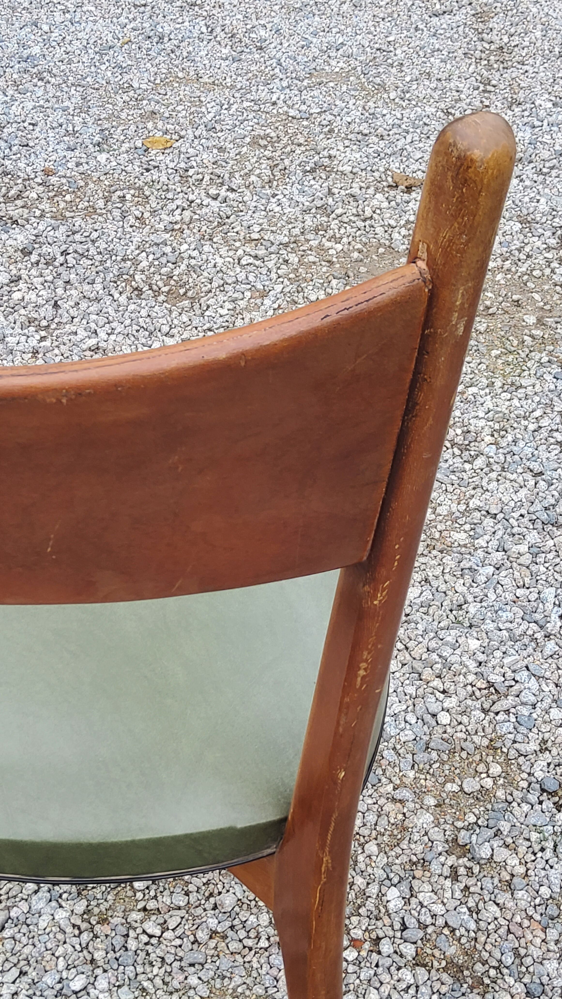Pair of 50's Scandinavian style mahogany chairs