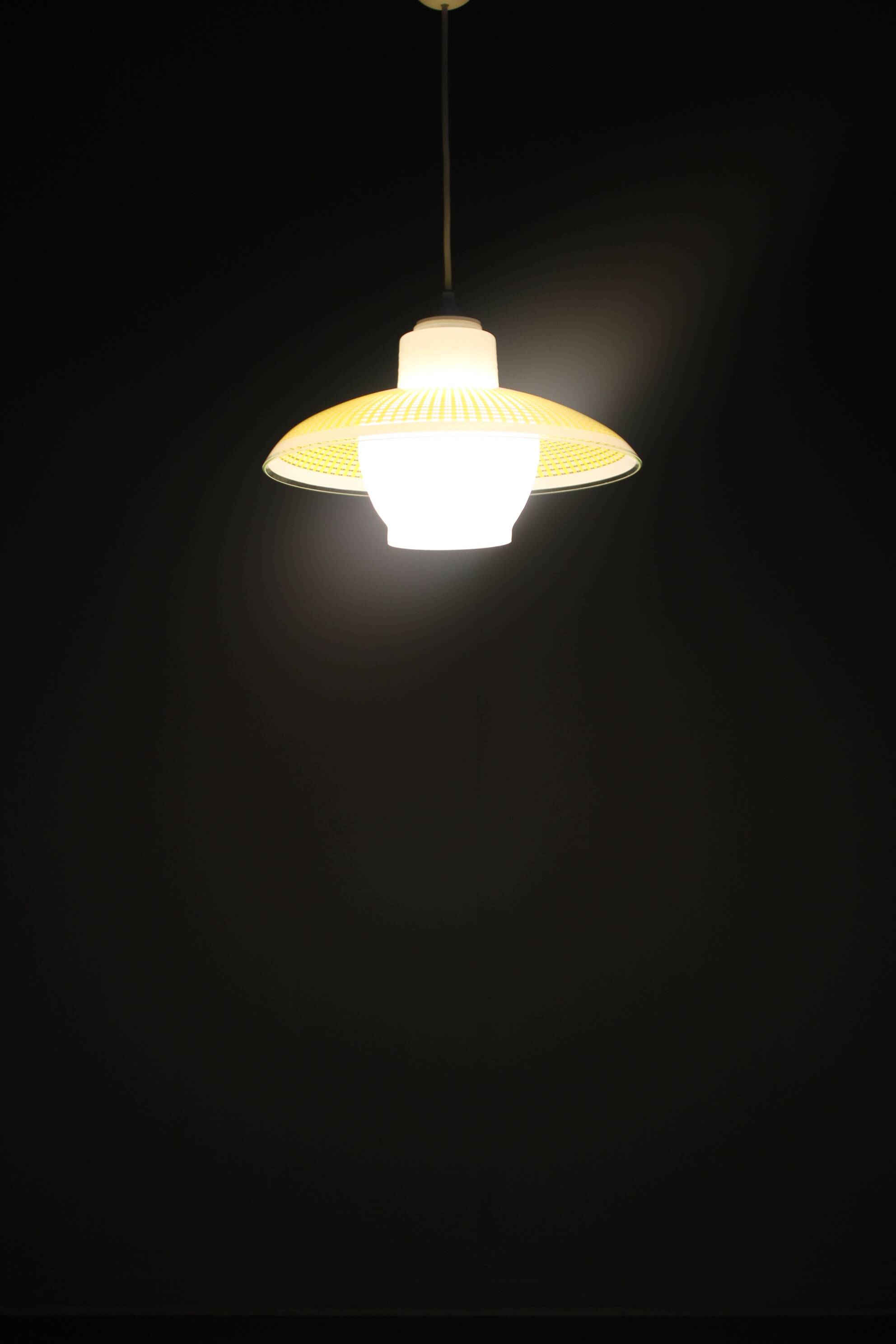 1970s Glass Pendant Light, Czechoslovakia