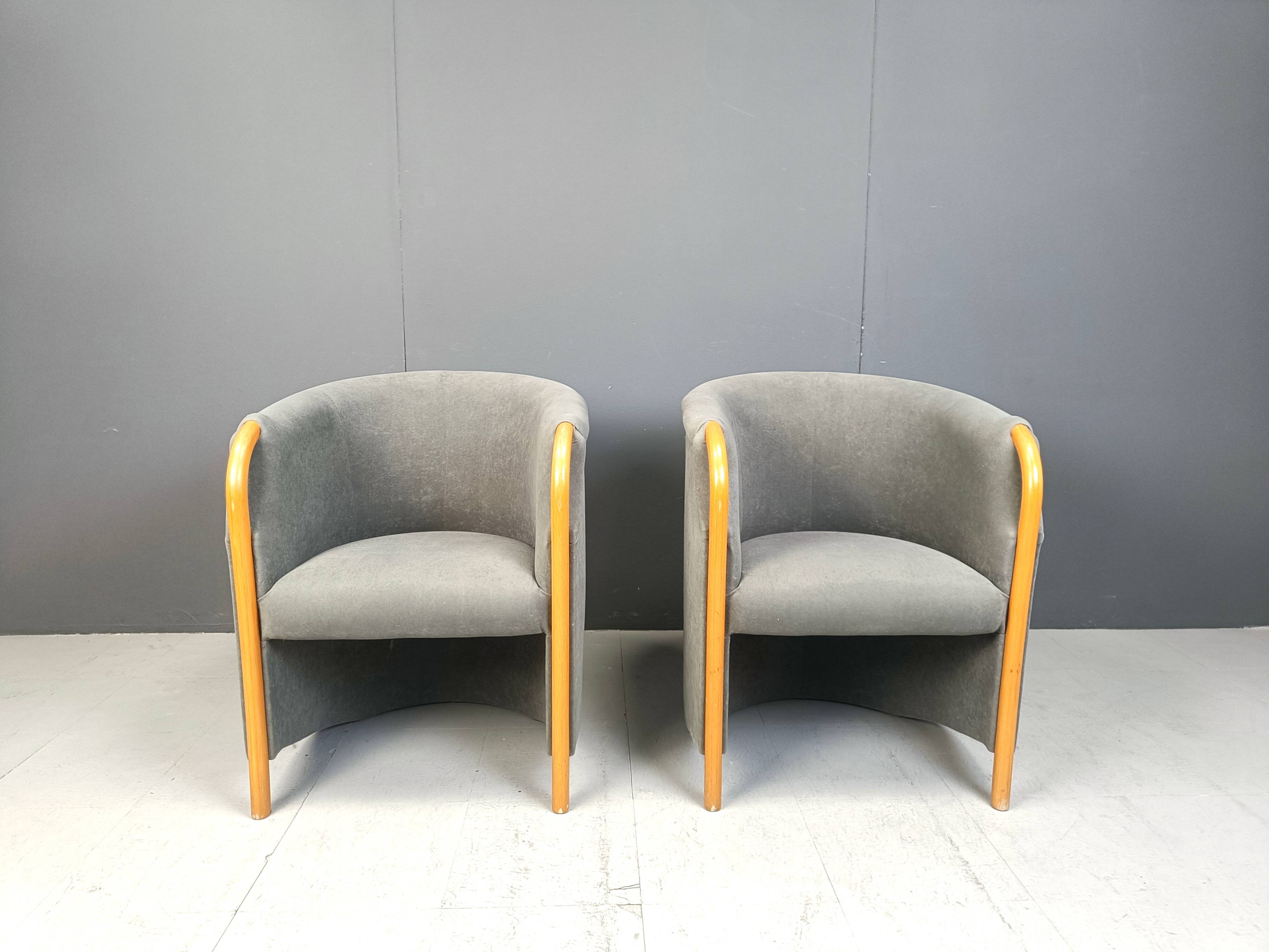 Pair of italian armchairs, 1980s