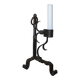 Brutalist candlestick in blackened wrought iron from the 1940s-50s.