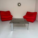 Smoked glass and chrome steel coffee table, Italian design from the 70s