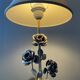 Vintage Franco Italy lamp with silver and gold metal flowers