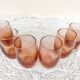 Handmade pink soufflé glasses