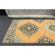 1970s Turkish Oushak Handmade Wool Cotton Orange Runner 98x171