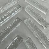 Porte-couteaux en cristal, Motif floral en relief, Art de la table vintage