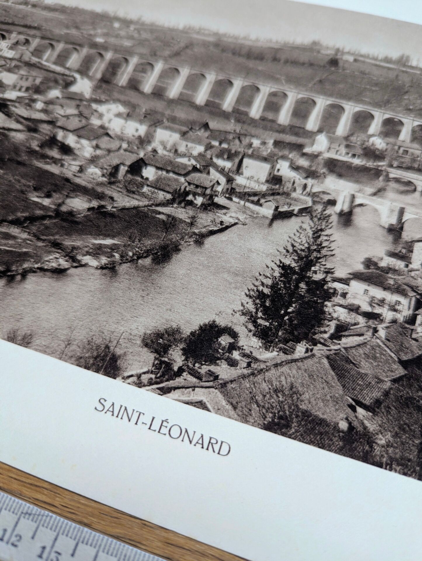 Saint-Léonard-de-Noblat, Haute-Vienne, printed photo plate from 1942.