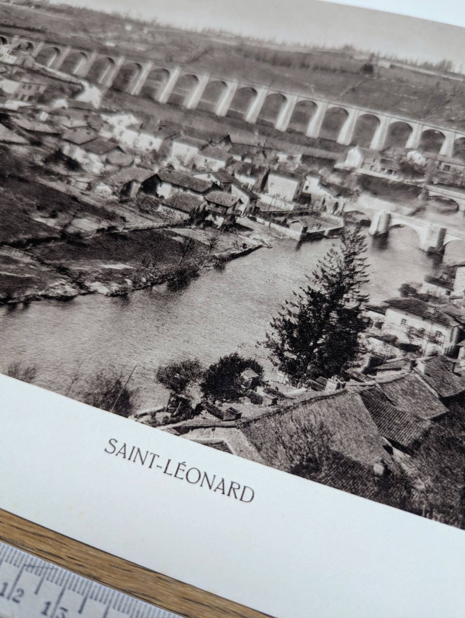 Saint-Léonard-de-Noblat, Haute-Vienne, printed photo plate from 1942.
