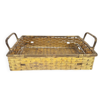 Panier à pain en laiton tissé de style Régence vintage, années 1960