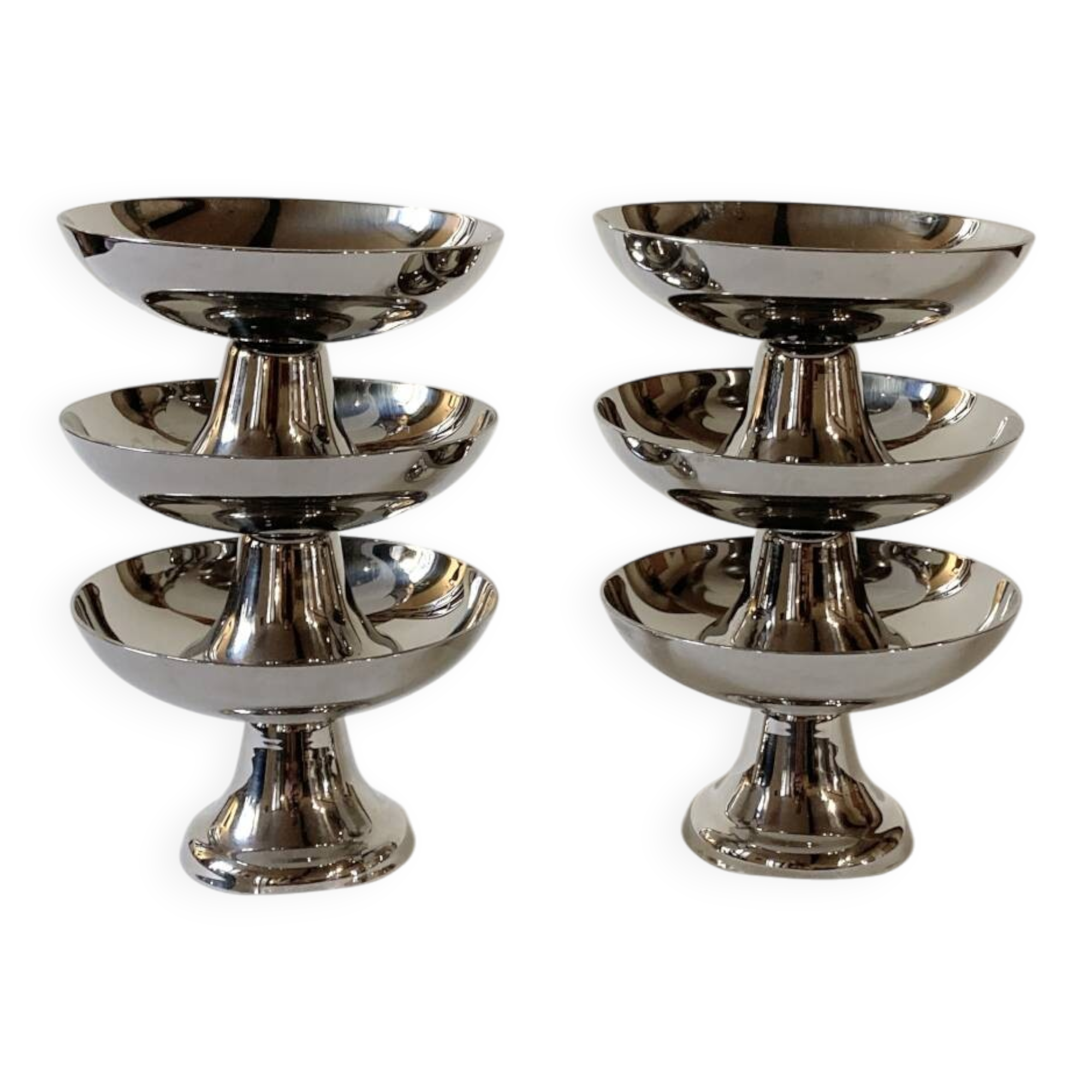 6 coupes à glace / dessert en inox