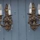Italian Hollywood Regency Crystal Wall Lights – Silvered Metal Double Arm Light