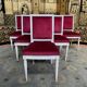 Suite de 6 chaises de style Louis XVI velours rouge