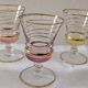 7 multicoloured stemmed glasses from the 1950s