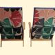 Pair of vintage armchairs renovated with natural materials