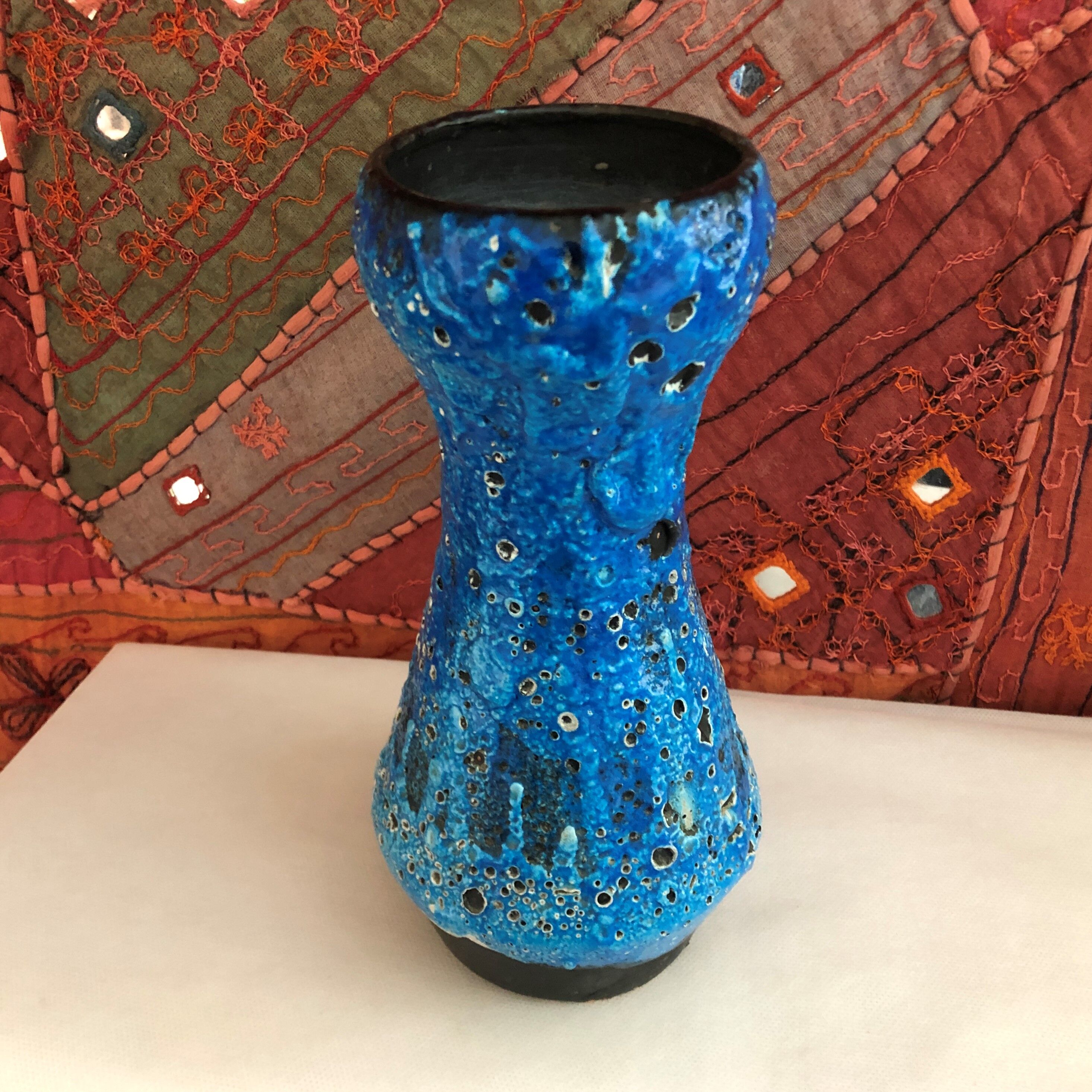 Vintage Seafoam Blue Artisan Vase