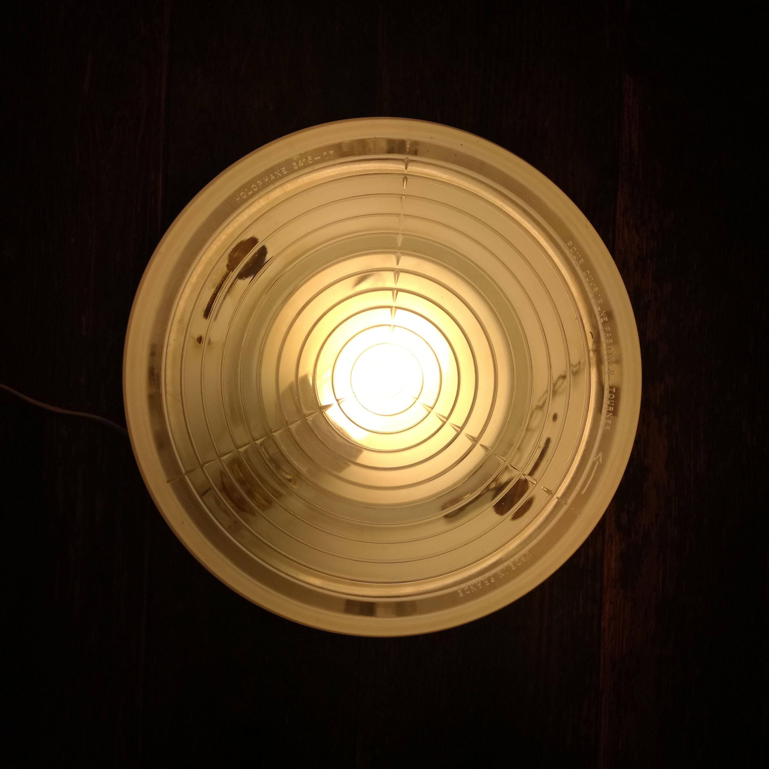 Holophane glass ceiling light - 34 cm