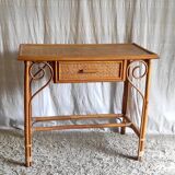 Vintage rattan desk - mid-20th century
