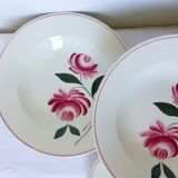 Set of 4 vintage soup plates from Printemps Paris, Essonnes model, in porcelain