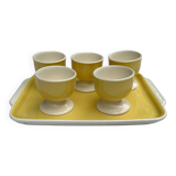 5 egg cups and their serving tray Villeroy and Boch