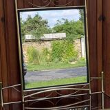 Coiffeuse vintage de style Art Déco français en laiton, années 1960, lot de 3