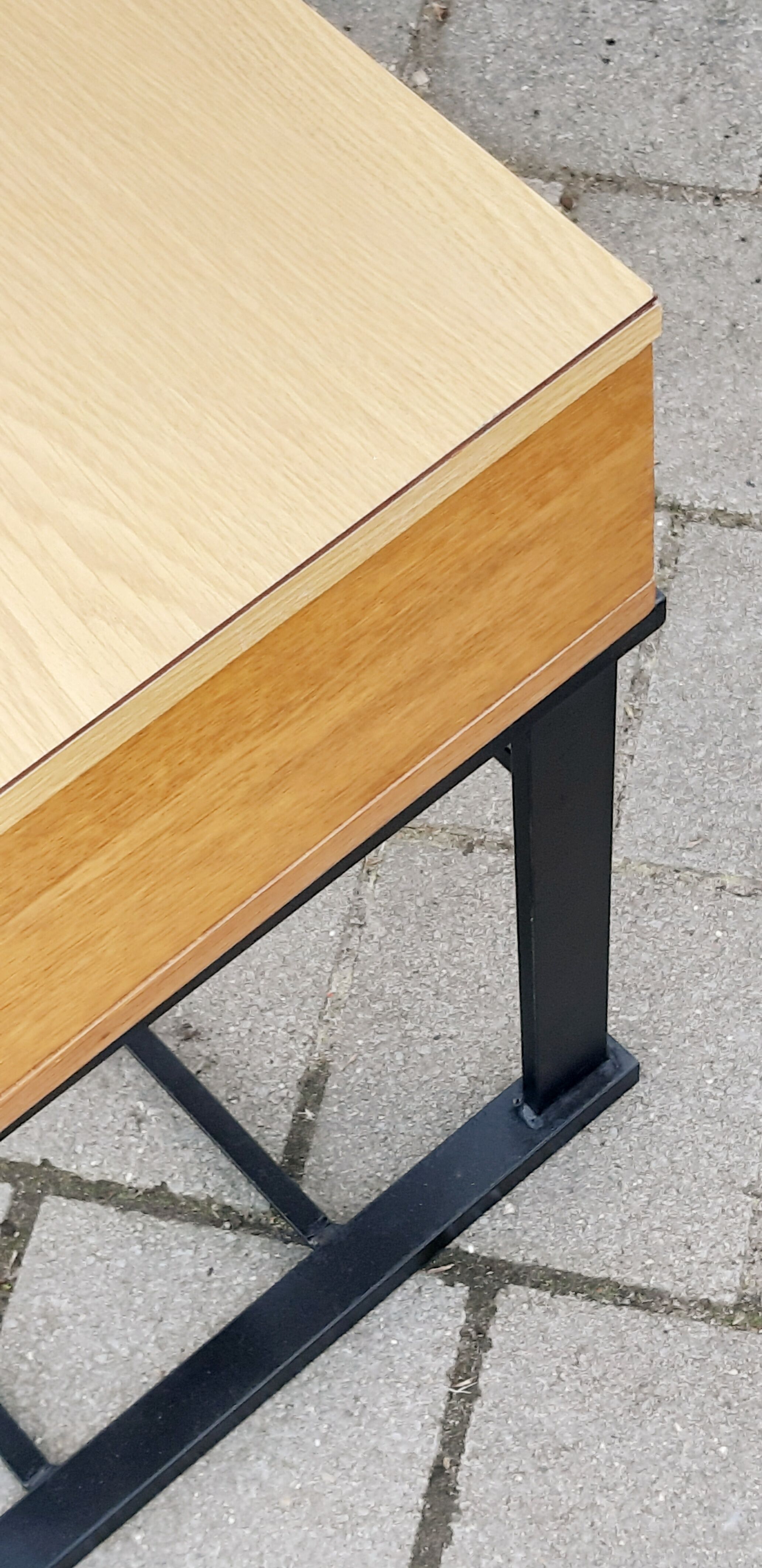 Pair of tables nightstands laminate and wood, 1950 s