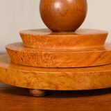 Art Deco Table Lamp in burl walnut wood, 1950s
