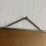 Miroir vintage 1960 barbier coiffeur carton chainette - 29 x 23 cm