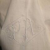 Antique embroidered linen-cotton sheet PA