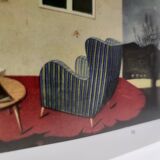 Ivory Lounge Chair with Ottoman in the Style of Gio Ponti, Italy