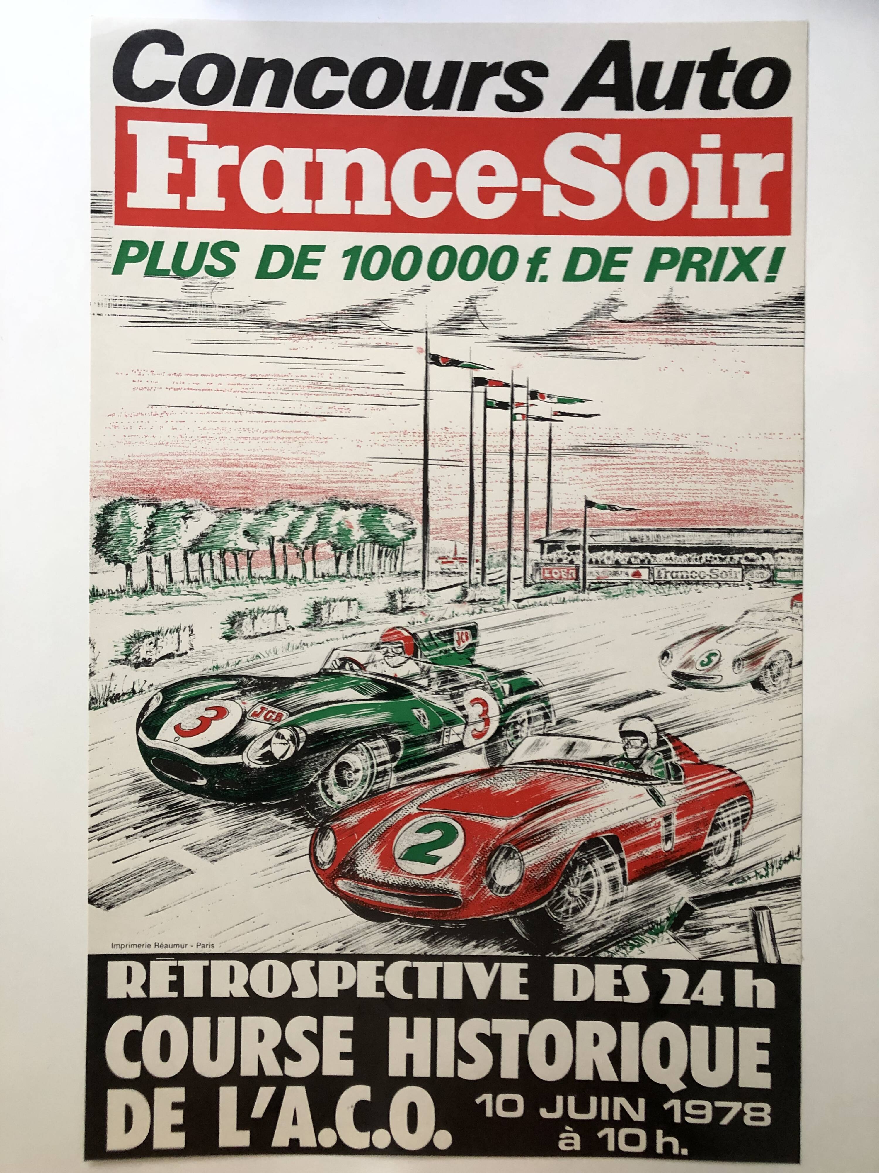 Original retrospective poster of the 1978 ACO historic 24-hour race.