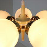 Space age chandelier sputnik by elektroinstala decin, 1970s