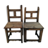 Paire de chaises éthniques en bois brut