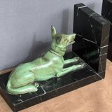 Art Deco bookends. Regule with patina and marble.