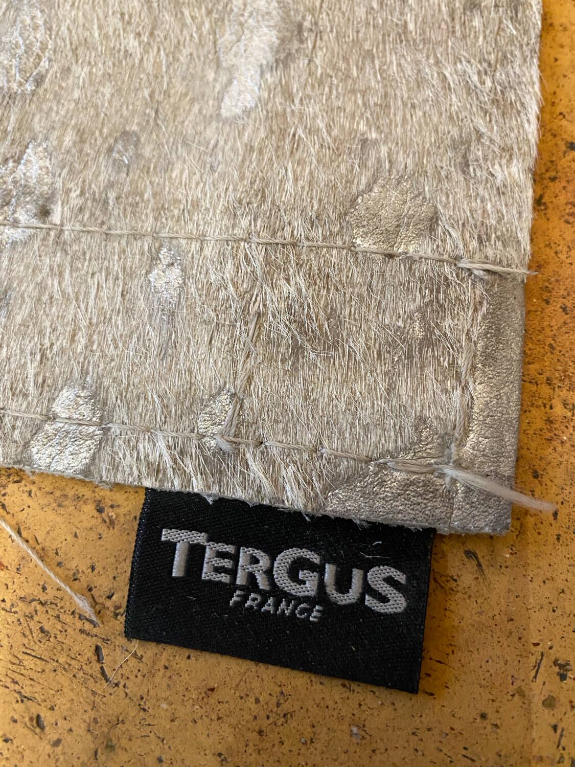 Cowhide rug, silver-grey patchwork